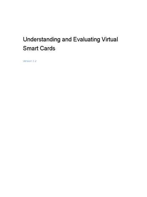 cryptographic smart cards|Understanding and Evaluating Virtual S.